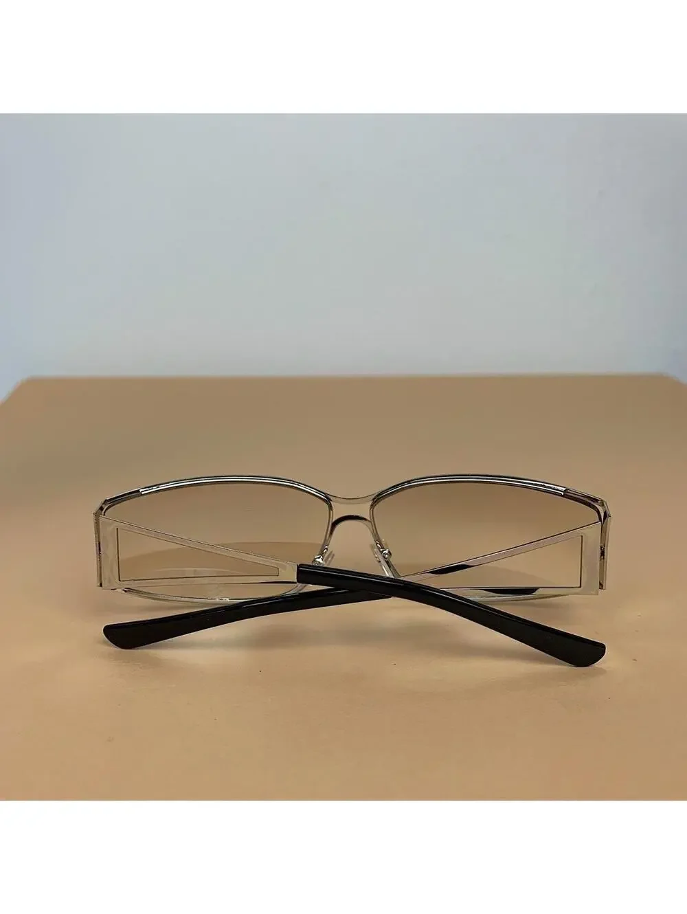 Vintage y2k 2000s classy clear chrome trim sunglasses. Chrome trim clear lenses